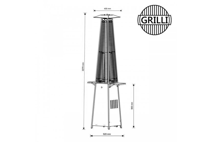 Газовий обігрівач Pyramid Black Rattan GRILLI 777418 фото