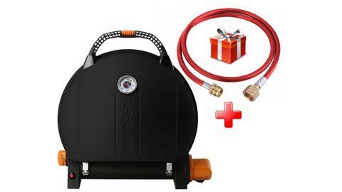 КОМПЛЕКТ Портативний переносний газовий гриль O-GRILL 900, чорний + шланг у подарунок! SETo-grill_900_black  фото