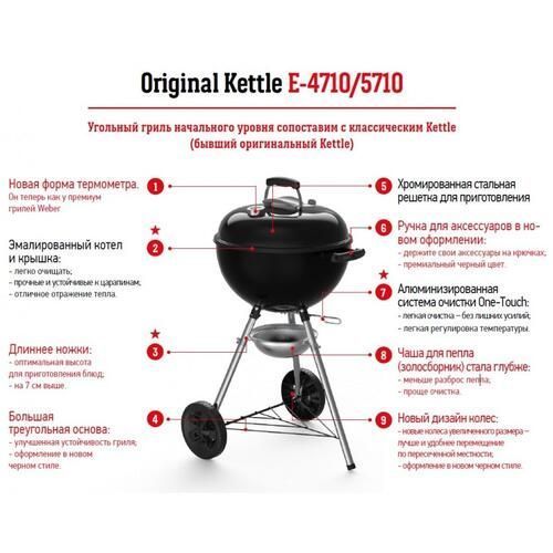 Угольный гриль Weber Original Kettle, 47 см 1502192 фото