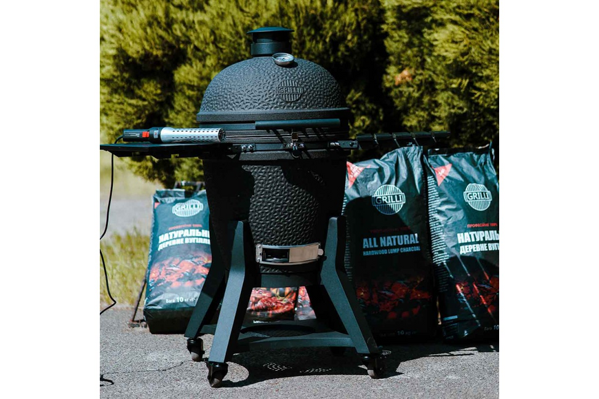 Керамічний вугільний гриль GRILLI Kamado L 5 в 1 з системою BBQ Block Fire 749777 фото